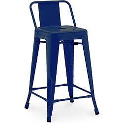 Iconik interior tabouret de bar avec dossier - Bleu foncé