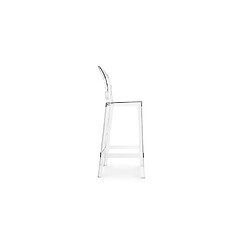 Acheter ICONIK INTERIOR Tabouret de bar avec dossier - Design transparent - 75cm - Victoria Queen Gris transparent