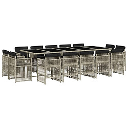 VIDAXL Ensemble à manger - Gris clair