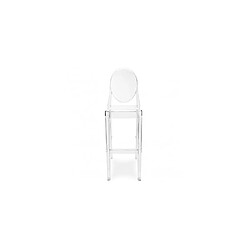 ICONIK INTERIOR Tabouret de bar avec dossier - Design transparent - 75cm - Victoria Queen Transparent