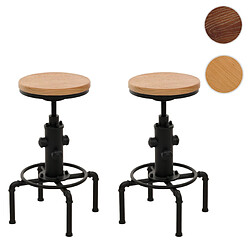 Mendler Tabouret de bar industriel - Marron