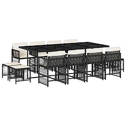 vidaXL Ensemble à manger 13 pcs - Noir