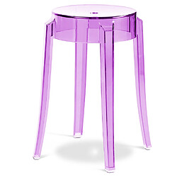 ICONIK INTERIOR Tabouret de Bar Design Transparent - 47cm - Victoria Queen Mauve