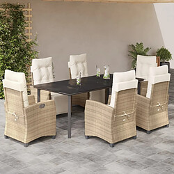 vidaXL Ensemble à dîner 7 pcs - Beige