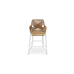 Acheter ICONIK INTERIOR Tabouret Design Boho Bali en Rotin - 75cm - Tale Noir