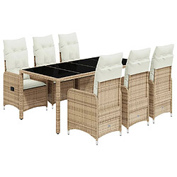 vidaXL Ensemble de bistro 7 pcs Beige