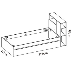 Pegane Tête de lit avec cadre de lit - Blanc
