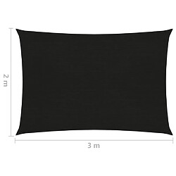 Helloshop26 Voile d'ombrage 160 g/m² 2 x 3 m PEHD noir 02_0009188 pas cher