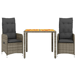 vidaXL Ensemble de bistro de jardin poly rotin