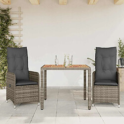 vidaXL Ensemble de bistro de jardin poly rotin