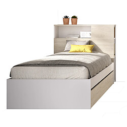 Pegane Tête de lit avec cadre de lit - Blanc