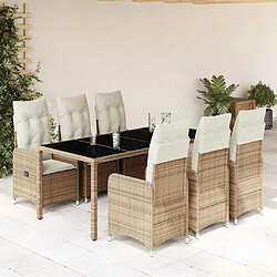 vidaXL Ensemble de bistro 7 pcs Beige