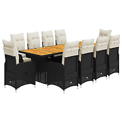 vidaXL Ensemble de bistro 11 pcs - Noir