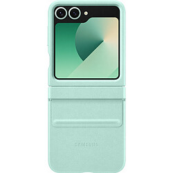 Samsung Galaxy Z Flip 6 - Coque Bigben simili cuir vert d'eau