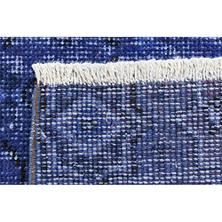 VIDAL Tapis laine - Bleu 198x99 cm