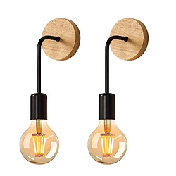 Stoex Lampe Murale Bois - Vintage Noir