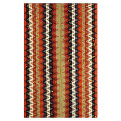 VIDAL Tapis de laine Jajim - Orange 202x130