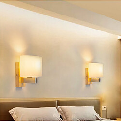Stoex Applique murale bois verre - Blanc pas cher