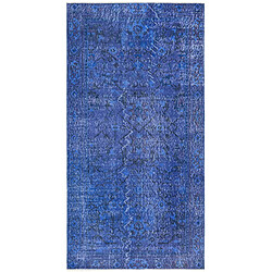 VIDAL Tapis laine - Bleu 198x99 cm