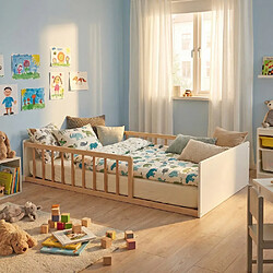 Le Quai Des Affaires LIT 90x190 PILOU avec sommier / Blanc et naturel