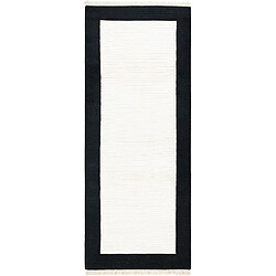 Vidal Tapis de couloir en laine 198x79 noir Darya