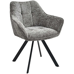 Decoshop26 Chaise de salle à manger avec accoudoirs - Gris
