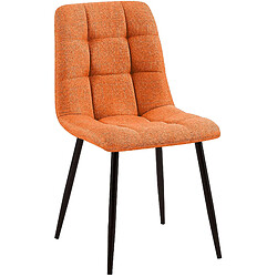 decoshop26 Chaise carrée - Tissu Orange