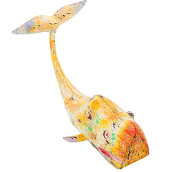 Alexandra House Living Figurine Décorative Jaune Fer Baleine