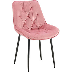 Decoshop26 Chaise x1 - Velours Rose