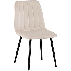 Decoshop26 Chaise velours - Crème