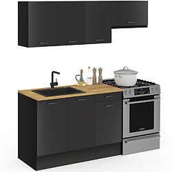 Idmarket MARKET Cuisine SUBTIL 180 cm Noir