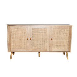 Concept Usine Buffet effet bois effet cannage 3 portes 120 cm CANGE