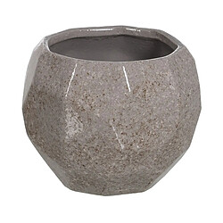 BigBuy Garden Cache-pot Gris Céramique - 25 x 25 x 20 cm Cache-pot décoratif - Céramique - Gris - Dimensions : 25 x 25 x 20 cm