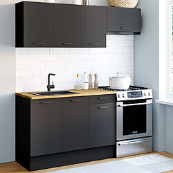 Idmarket MARKET Cuisine SUBTIL 180 cm Noir