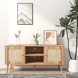 Concept Usine Buffet avec portes effeffet cannage et 2 niches 120 cm CANGE