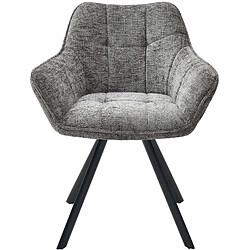 Decoshop26 Chaise de salle à manger avec accoudoirs - Gris