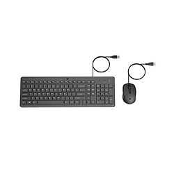 HP Clavier & Souris 150 - Noir Pack bureautique - Filaire USB - Clavier chiclet