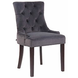 Decoshop26 Chaise capitonnée Velours Gris