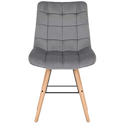 Decoshop26 Chaise scandinave velours gris