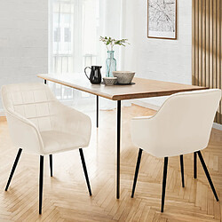 Idmarket market Chaises MADY Velours Beige