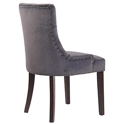 Decoshop26 Chaise capitonnée Velours Gris