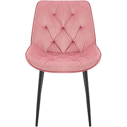 Decoshop26 Chaise x1 - Velours Rose