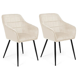 Idmarket market Chaises MADY Velours Beige
