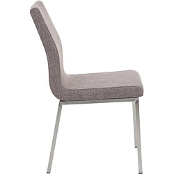 Avis Decoshop26 Chaise de salle à manger x1 style épuré en tissu gris et acier inoxydable 10_0002010