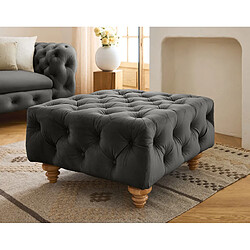 Lisa Design Walter Pouf Chesterfield - Gris