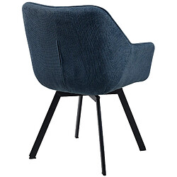 decoshop26 Pivotante - Velours côtelé - Bleu pas cher