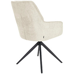 Decoshop26 Chaise pivotante - Tissu crème