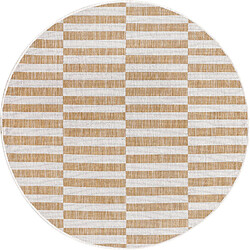 Hadorn Tapis Tulum Taupe 125x125 Tapis extérieur - Modernité - Facile d'entretien - Design de haute qualité