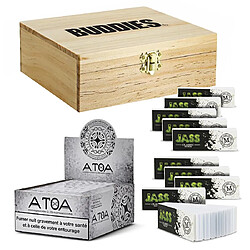 Spliff box Rolling Supreme XL Kit de roulage - Spliff box, feuilles ATOA Slim, tips Jass - Boîte XL