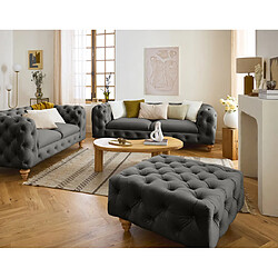 Avis Lisa Design Walter - canapé 2 places chesterfield en velours - pieds bois